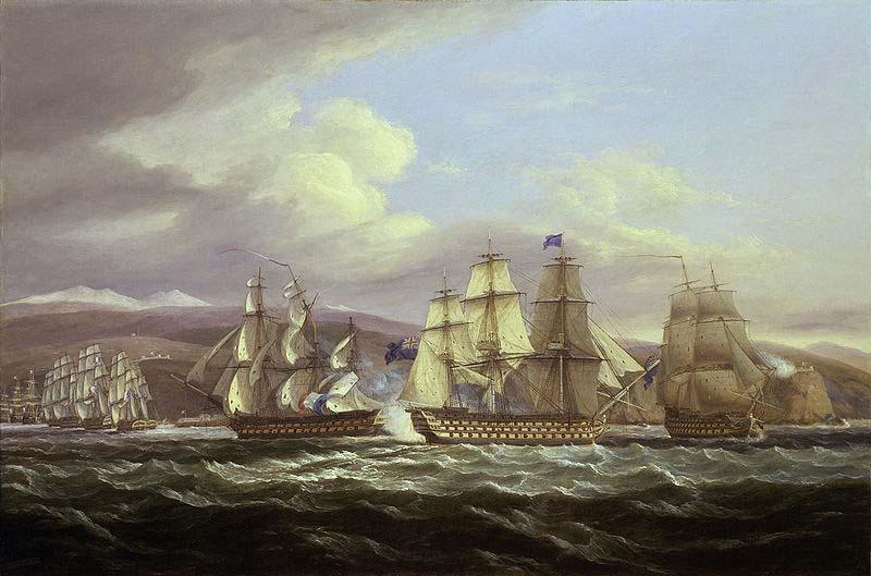 Thomas Luny Blockade of Toulon, 1810-1814: Pellew's action, 5 November 1813 oil painting picture